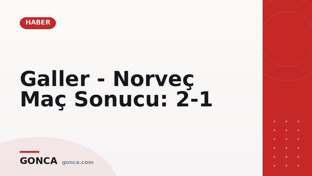 Galler - Norveç Maç Sonucu: 2-1
