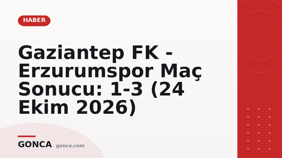 Gaziantep FK - Erzurumspor Maç Sonucu: 1-3 (24 Ekim 2026)