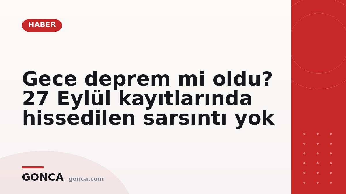 Gece deprem mi oldu? 27 Eylül kayıtlarında hissedilen sarsıntı yok