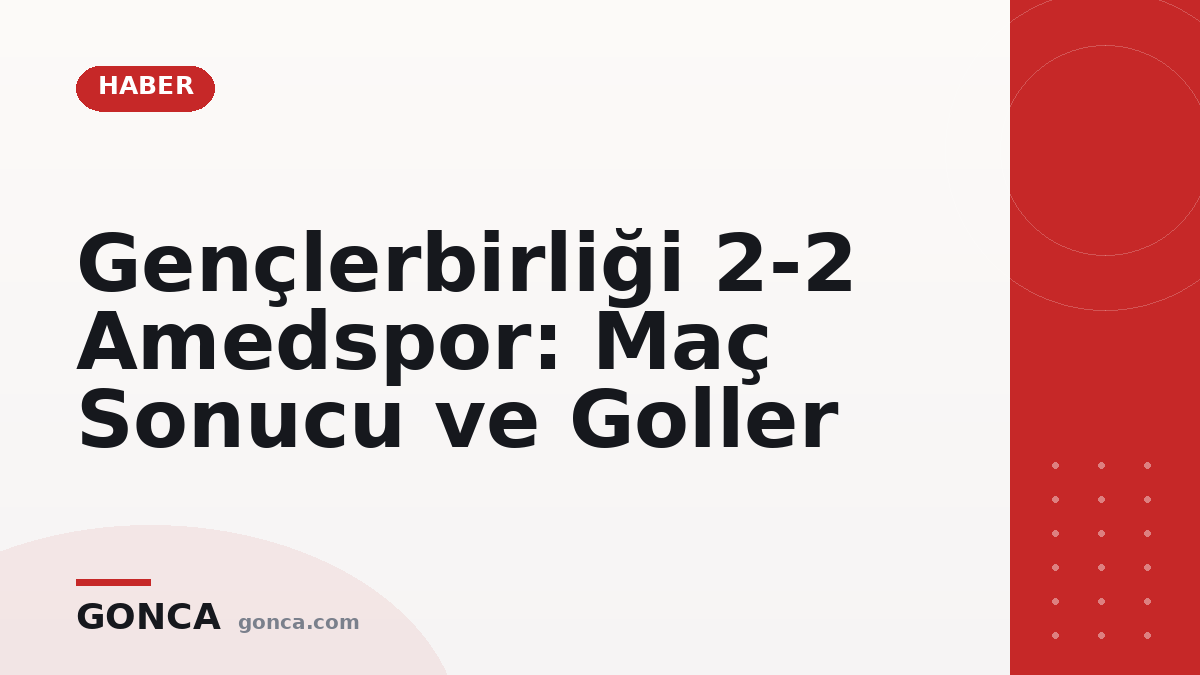 Gençlerbirliği 2-2 Amedspor: Maç Sonucu ve Goller