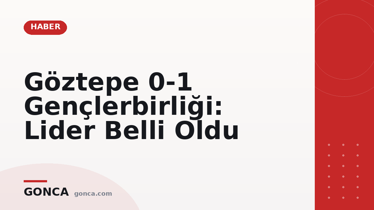 Göztepe 0-1 Gençlerbirliği: Lider Belli Oldu
