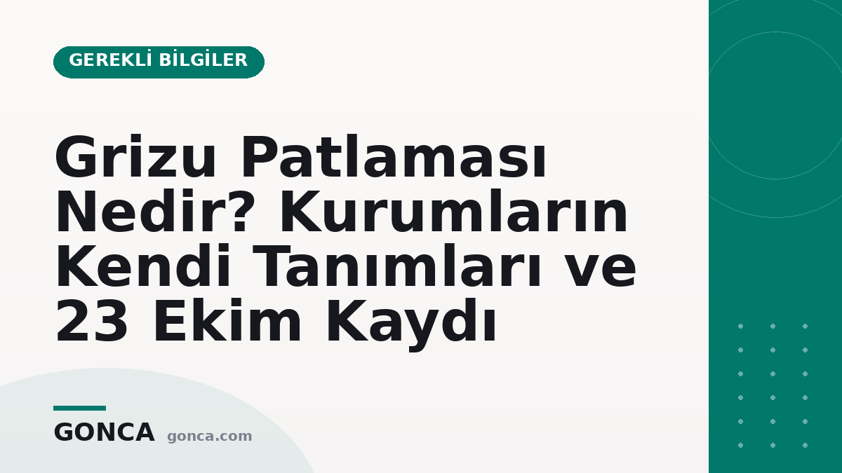 Grizu Patlaması Nedir? Kurumların Kendi Tanımları ve 23 Ekim Kaydı