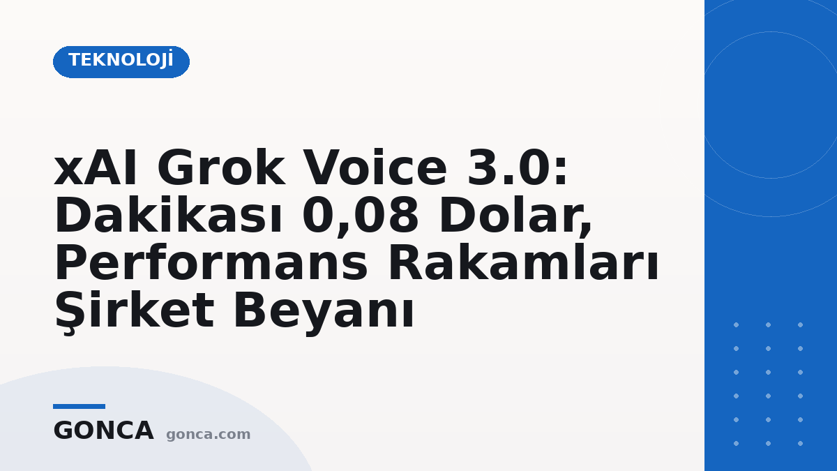 xAI Grok Voice 3.0: Dakikası 0,08 Dolar, Performans Rakamları Şirket Beyanı