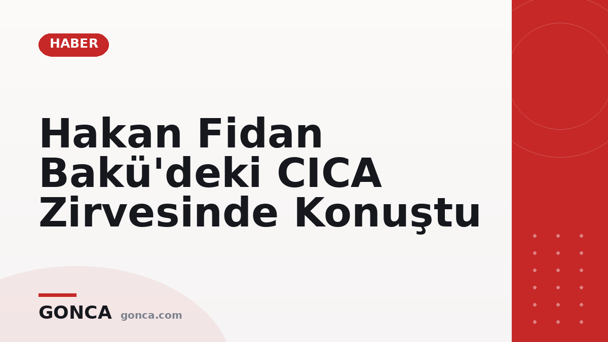 Hakan Fidan Bakü'deki CICA Zirvesinde Konuştu