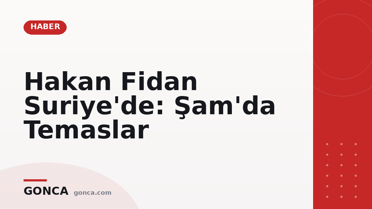 Hakan Fidan Suriye'de: Şam'da Temaslar