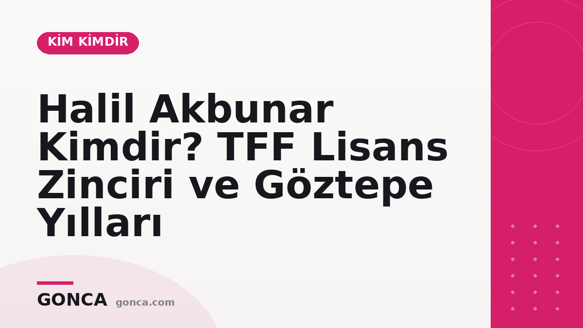 Halil Akbunar Kimdir? TFF Lisans Zinciri ve Göztepe Yılları