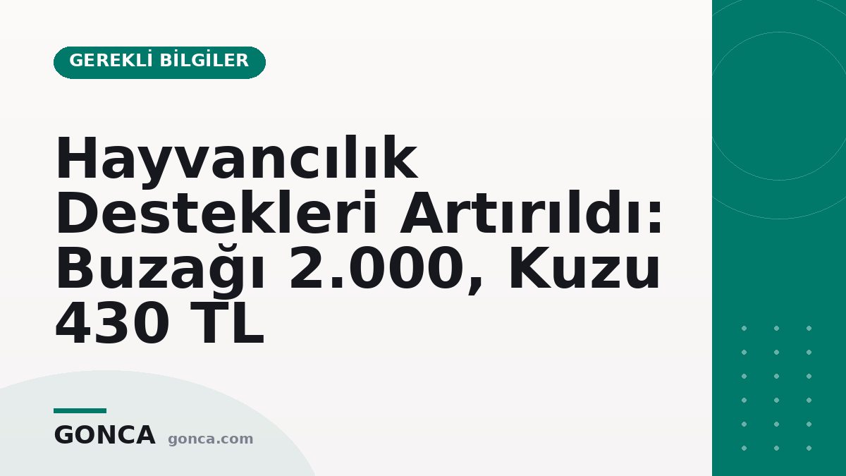 Hayvancılık Destekleri Artırıldı: Buzağı 2.000, Kuzu 430 TL