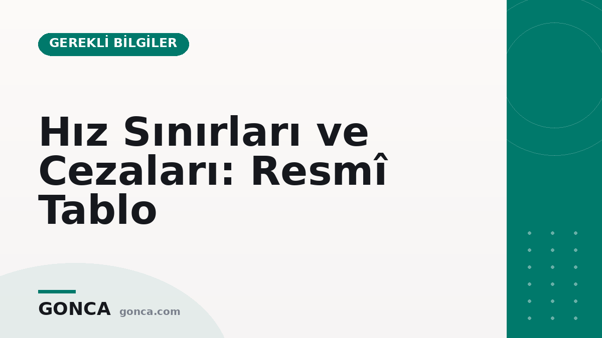 Hız Sınırları ve Cezaları: Resmî Tablo