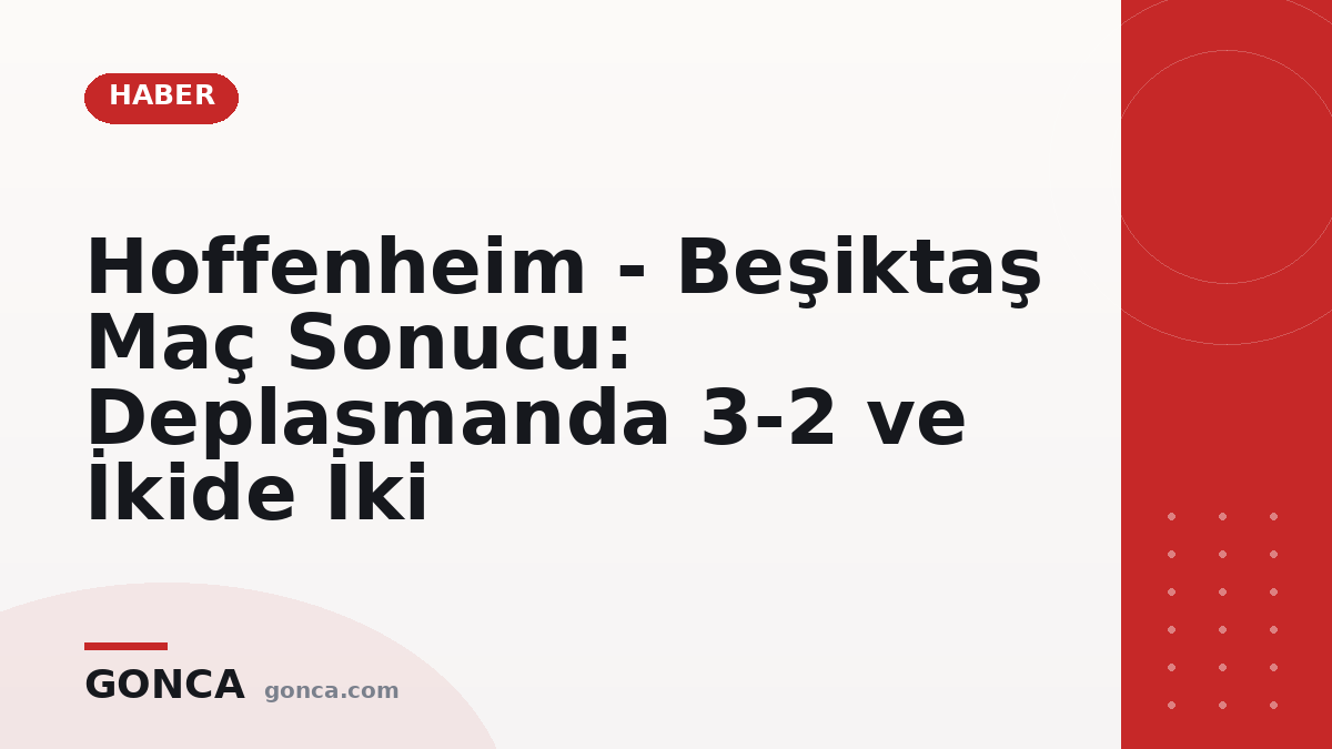 Hoffenheim - Beşiktaş Maç Sonucu: Deplasmanda 3-2 ve İkide İki