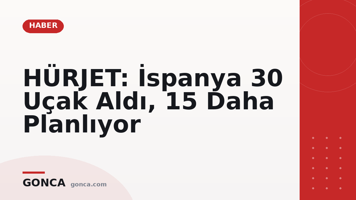 HÜRJET: İspanya 30 Uçak Aldı, 15 Daha Planlıyor