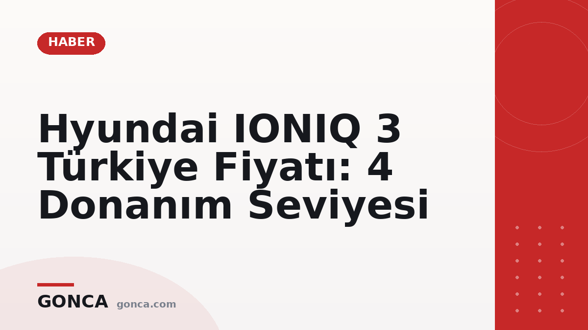 Hyundai IONIQ 3 Türkiye Fiyatı: 4 Donanım Seviyesi