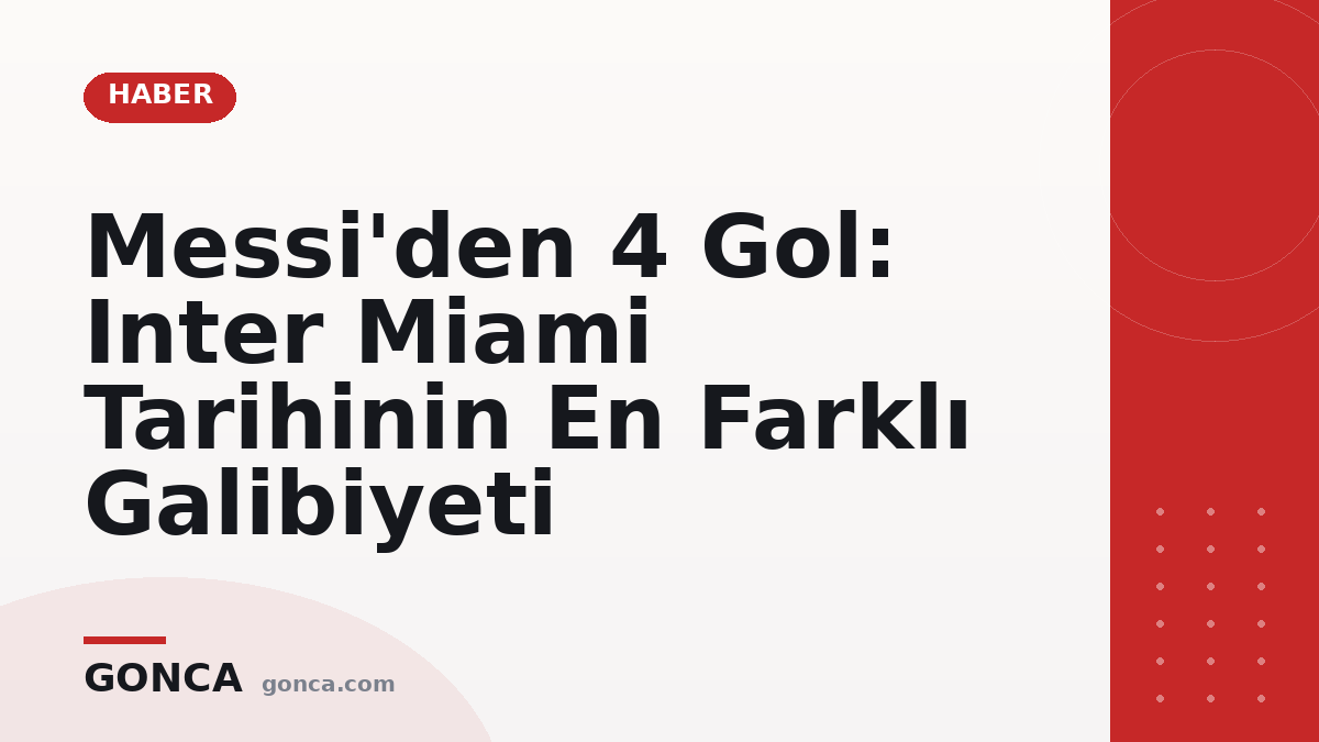 Messi'den 4 Gol: Inter Miami Tarihinin En Farklı Galibiyeti
