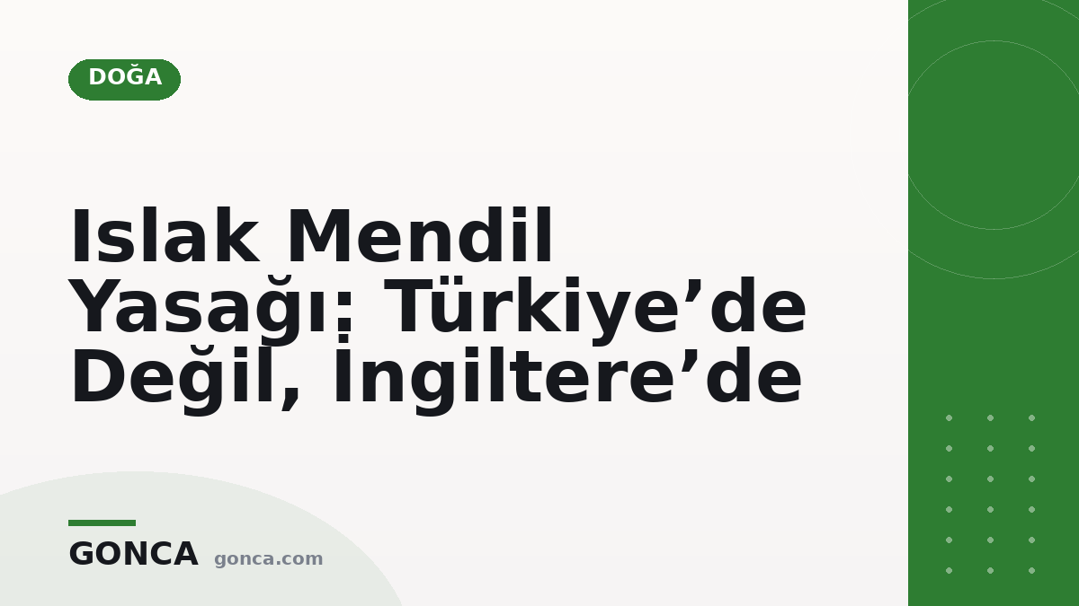 Islak Mendil Yasağı: Türkiye’de Değil, İngiltere’de