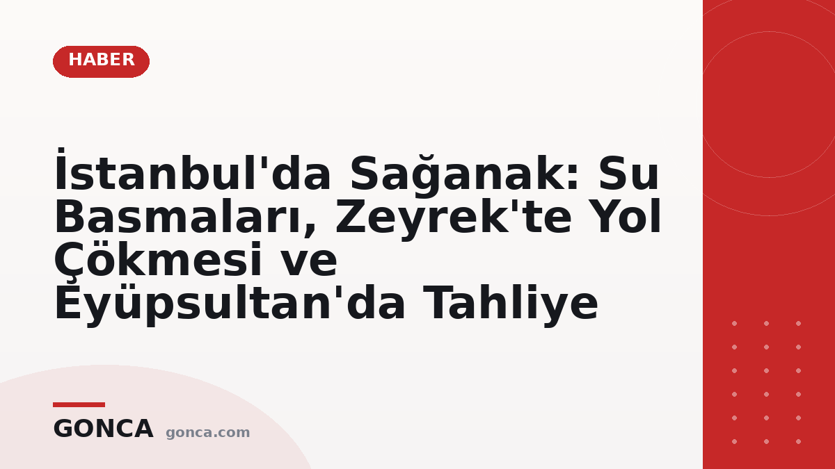 İstanbul'da Sağanak: Su Basmaları, Zeyrek'te Yol Çökmesi ve Eyüpsultan'da Tahliye