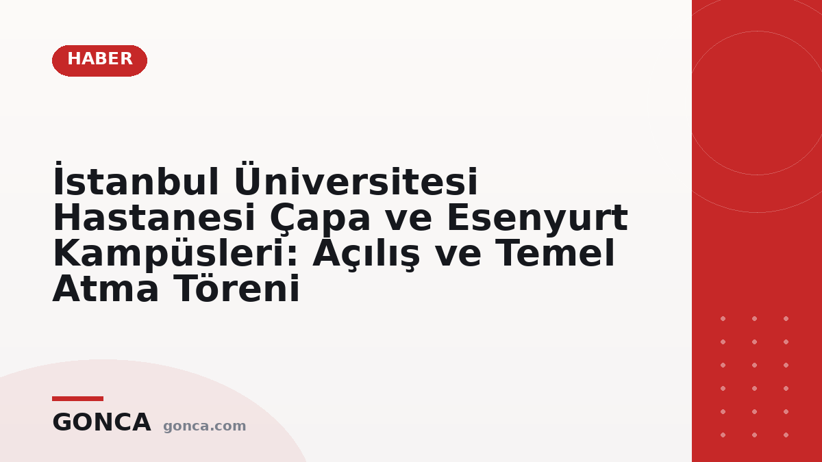 İstanbul Üniversitesi Hastanesi Çapa ve Esenyurt Kampüsleri: Açılış ve Temel Atma Töreni