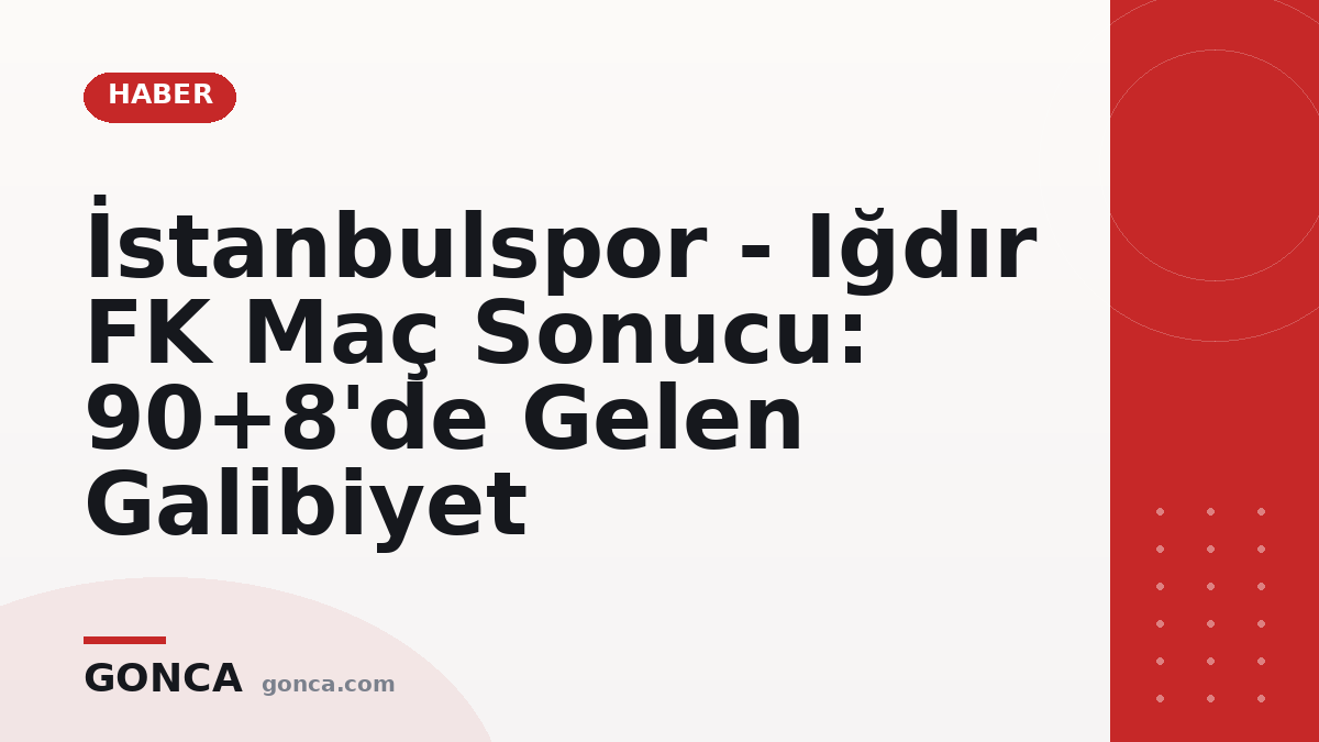 İstanbulspor - Iğdır FK Maç Sonucu: 90+8'de Gelen Galibiyet