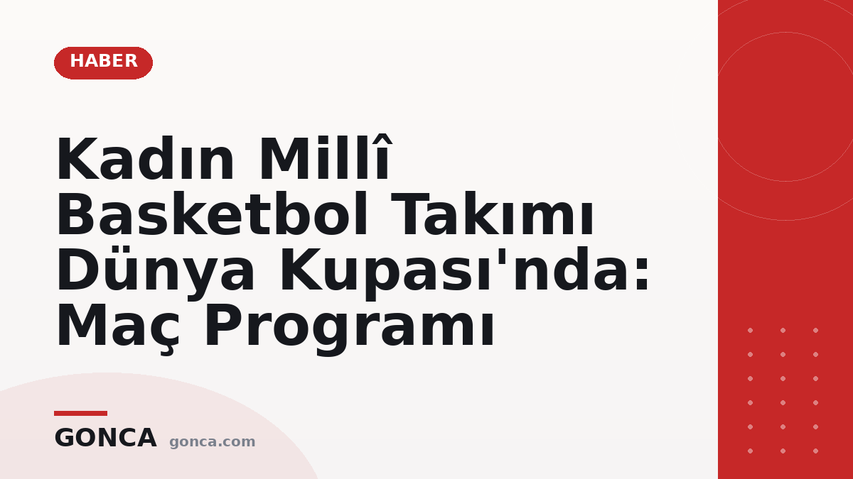 Kadın Millî Basketbol Takımı Dünya Kupası'nda: Maç Programı
