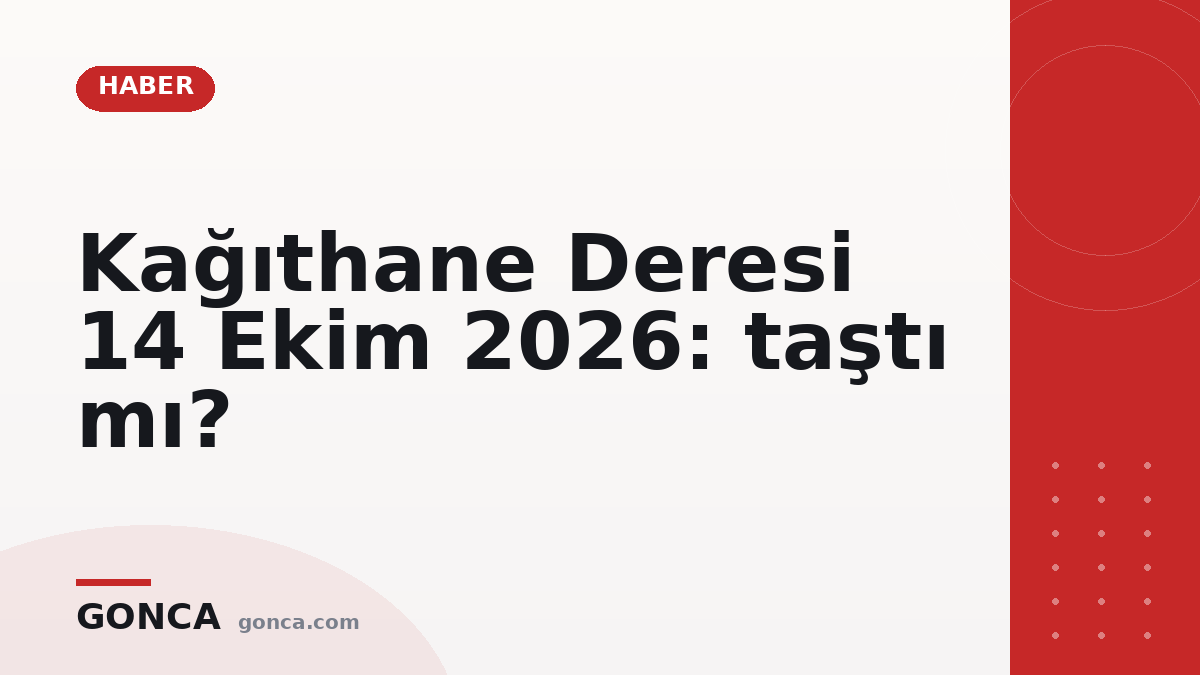 Kağıthane Deresi 14 Ekim 2026: taştı mı?