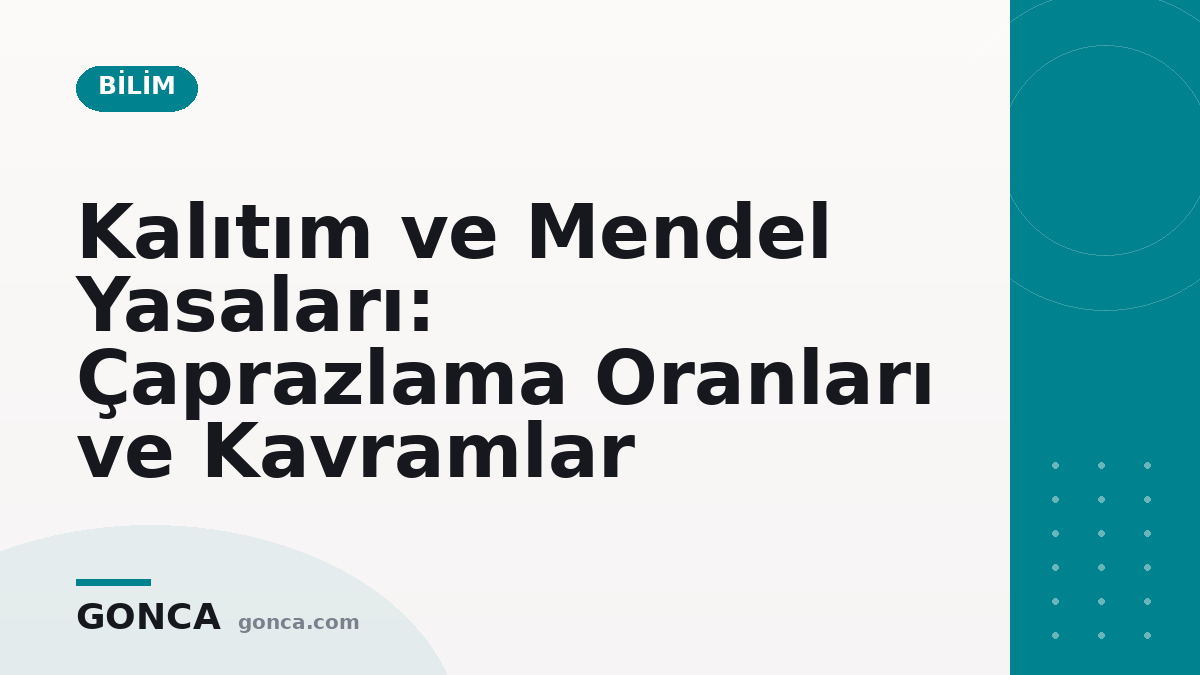 Kalıtım ve Mendel Yasaları: Çaprazlama Oranları ve Kavramlar
