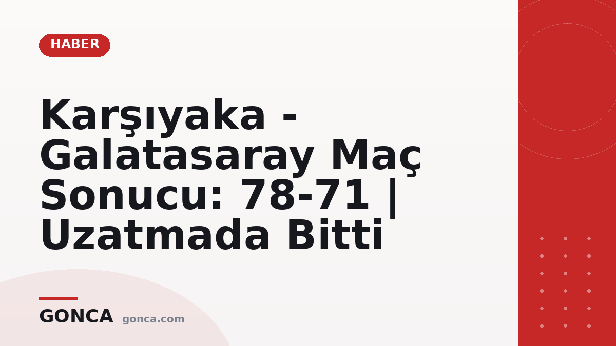 Karşıyaka - Galatasaray Maç Sonucu: 78-71 | Uzatmada Bitti