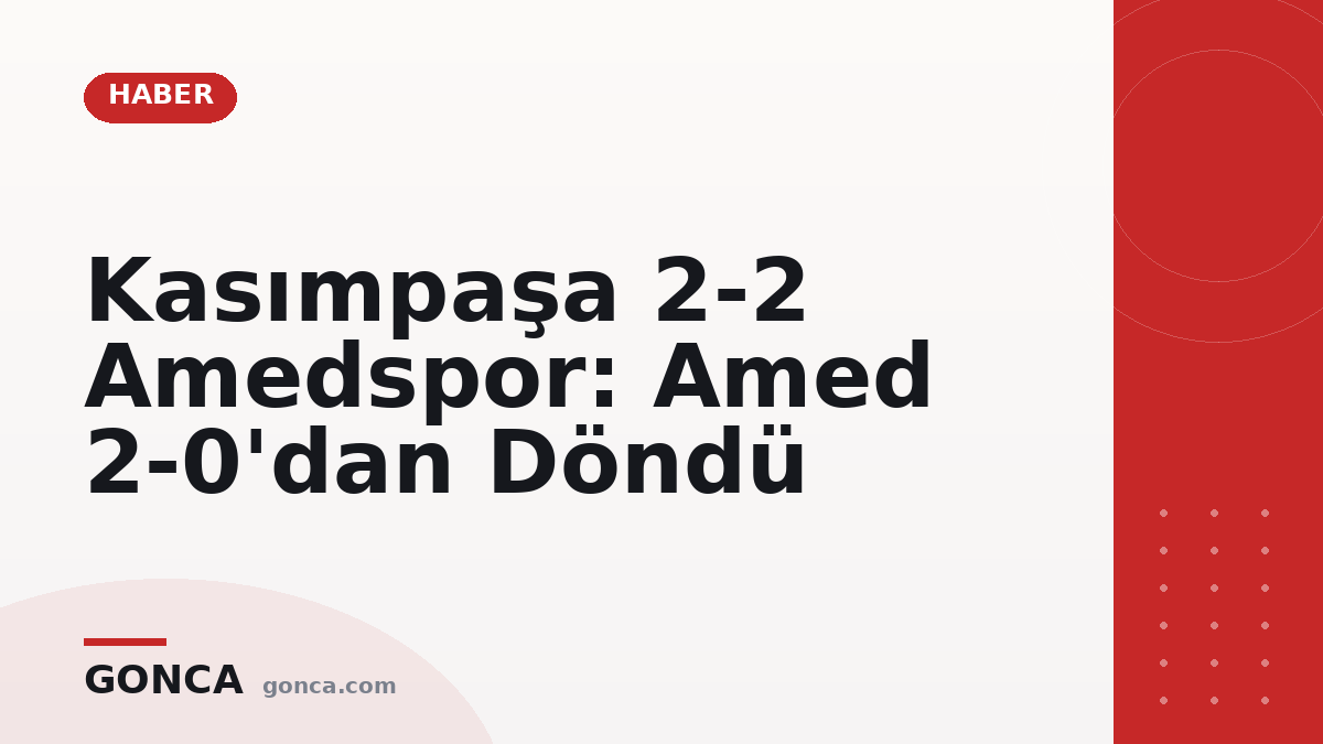 Kasımpaşa 2-2 Amedspor: Amed 2-0'dan Döndü