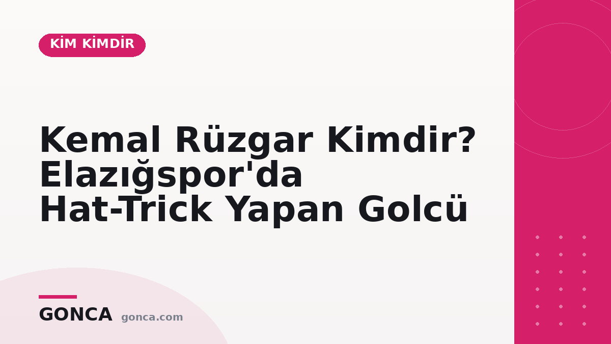 Kemal Rüzgar Kimdir? Elazığspor'da Hat-Trick Yapan Golcü