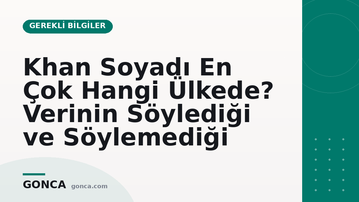 Khan Soyadı En Çok Hangi Ülkede? Verinin Söylediği ve Söylemediği