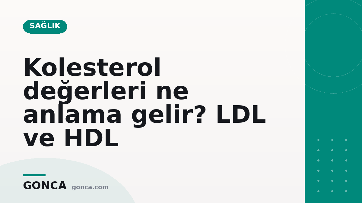 Kolesterol değerleri ne anlama gelir? LDL ve HDL