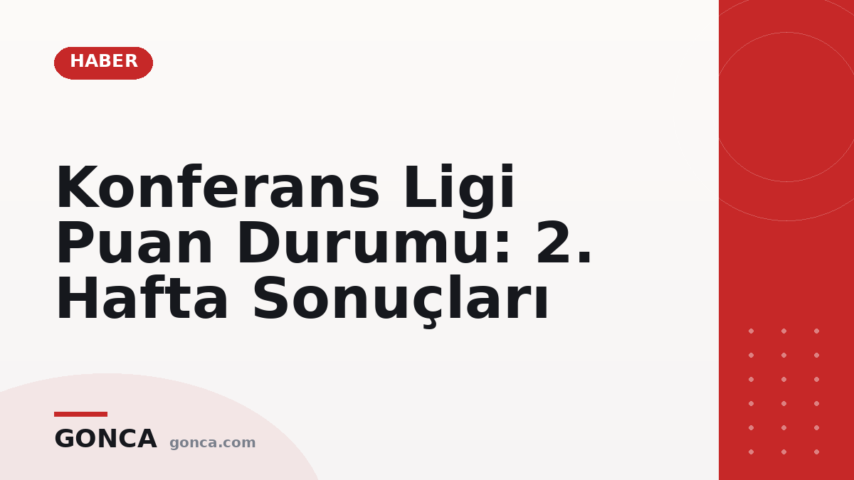 Konferans Ligi Puan Durumu: 2. Hafta Sonuçları