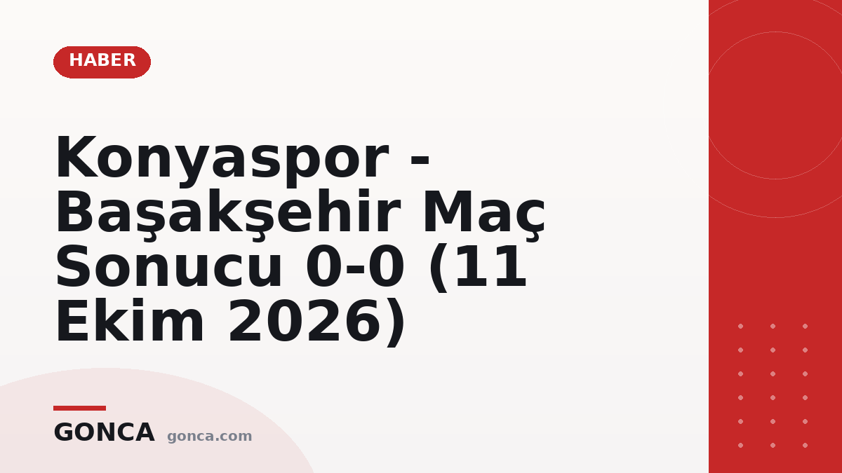 Konyaspor - Başakşehir Maç Sonucu 0-0 (11 Ekim 2026)