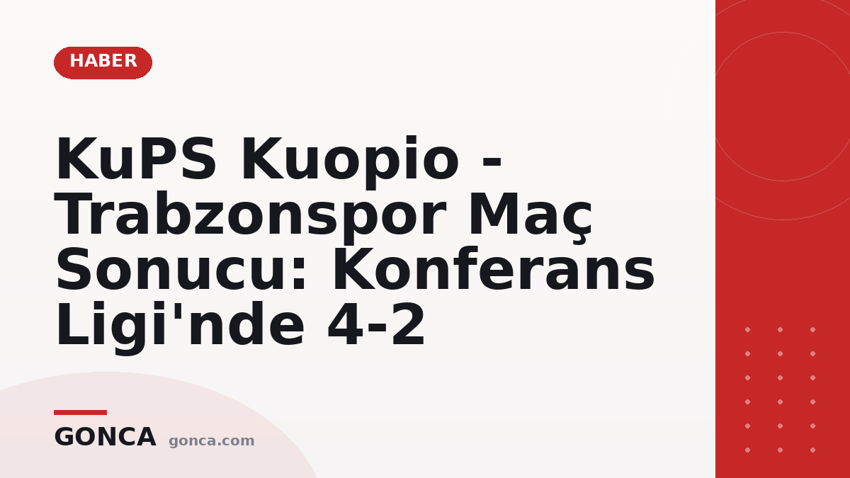 KuPS Kuopio - Trabzonspor Maç Sonucu: Konferans Ligi'nde 4-2