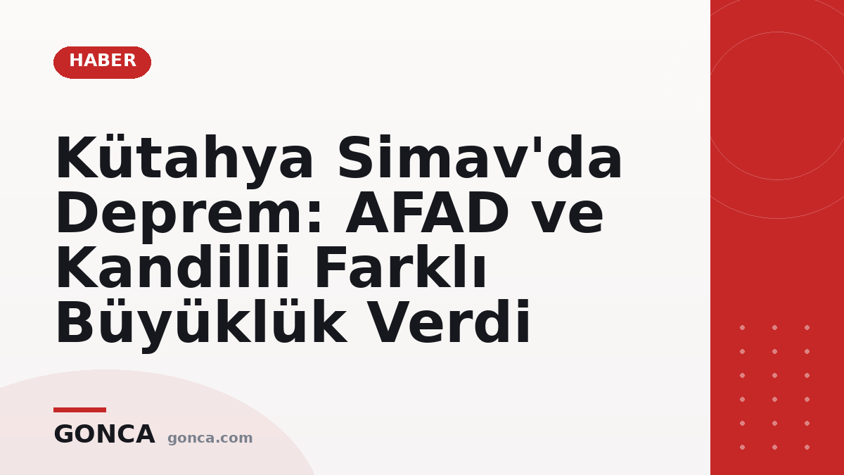 Kütahya Simav'da Deprem: AFAD ve Kandilli Farklı Büyüklük Verdi