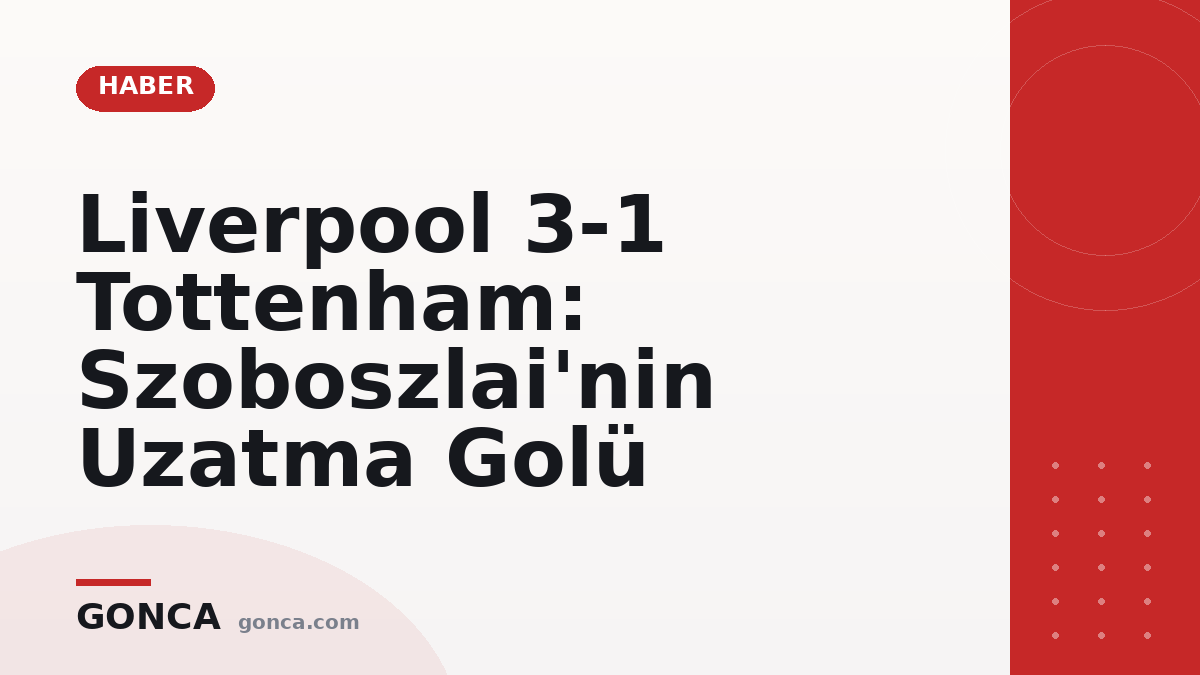 Liverpool 3-1 Tottenham: Szoboszlai'nin Uzatma Golü