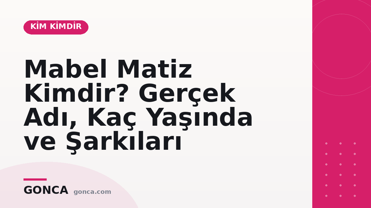 Mabel Matiz Kimdir? Gerçek Adı, Kaç Yaşında ve Şarkıları