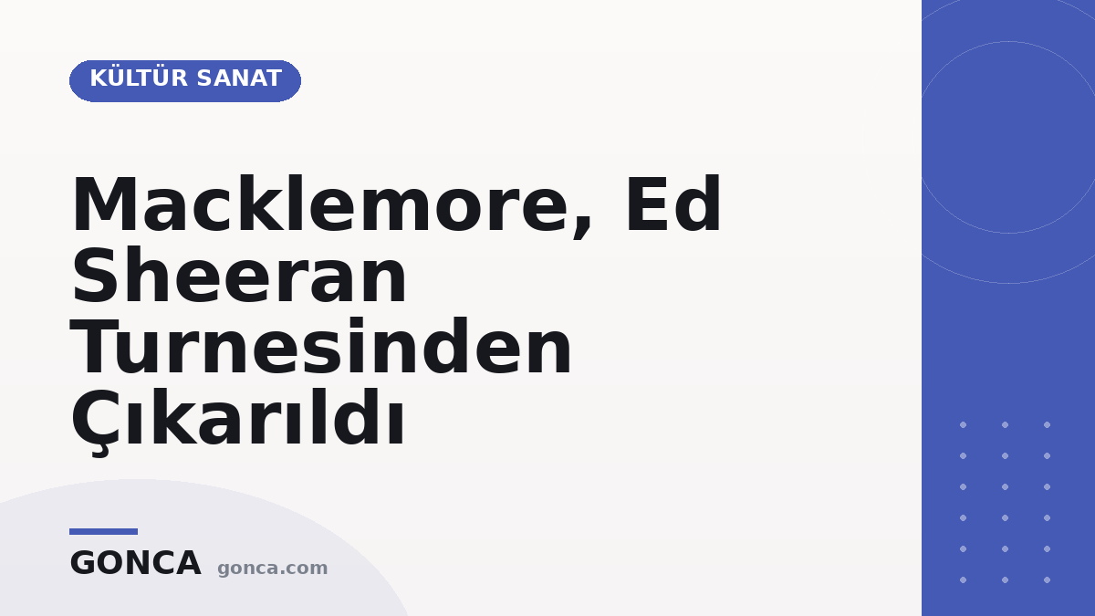 Macklemore, Ed Sheeran Turnesinden Çıkarıldı