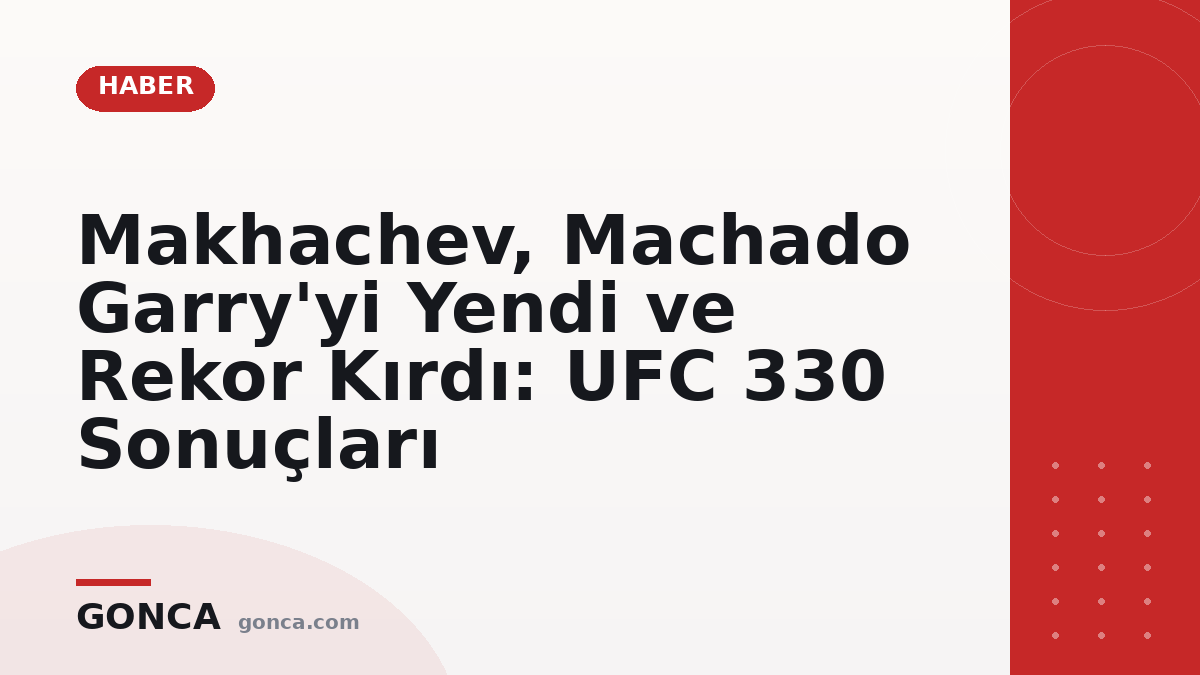 Makhachev, Machado Garry'yi Yendi ve Rekor Kırdı: UFC 330 Sonuçları
