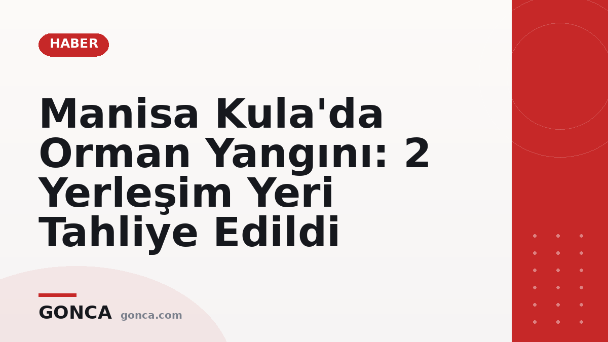 Manisa Kula'da Orman Yangını: 2 Yerleşim Yeri Tahliye Edildi
