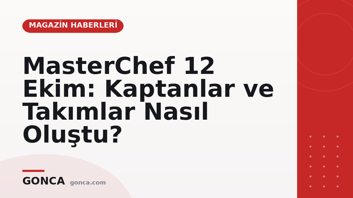 MasterChef 12 Ekim: Kaptanlar ve Takımlar Nasıl Oluştu?