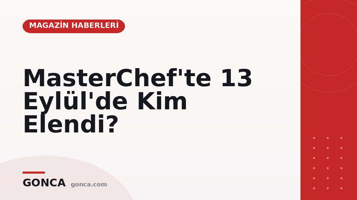 MasterChef'te 13 Eylül'de Kim Elendi?