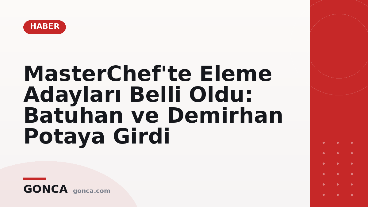 MasterChef'te Eleme Adayları Belli Oldu: Batuhan ve Demirhan Potaya Girdi