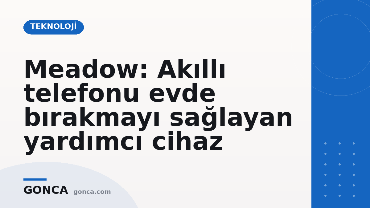 Meadow: Akıllı telefonu evde bırakmayı sağlayan yardımcı cihaz