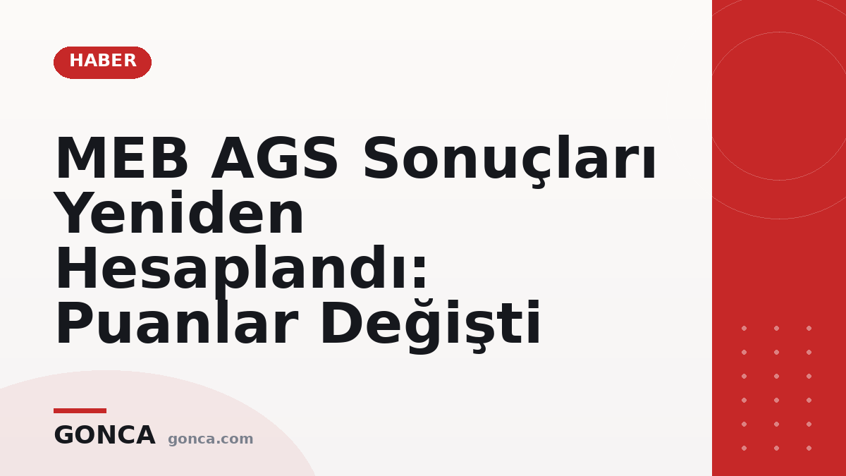MEB AGS Sonuçları Yeniden Hesaplandı: Puanlar Değişti