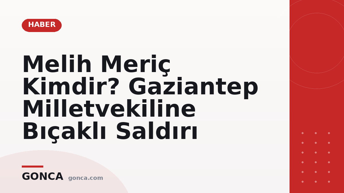 Melih Meriç Kimdir? Gaziantep Milletvekiline Bıçaklı Saldırı