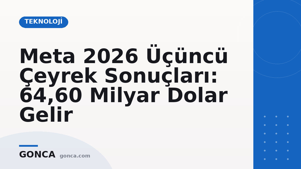 Meta 2026 Üçüncü Çeyrek Sonuçları: 64,60 Milyar Dolar Gelir