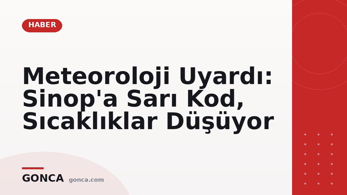 Meteoroloji Uyardı: Sinop'a Sarı Kod, Sıcaklıklar Düşüyor