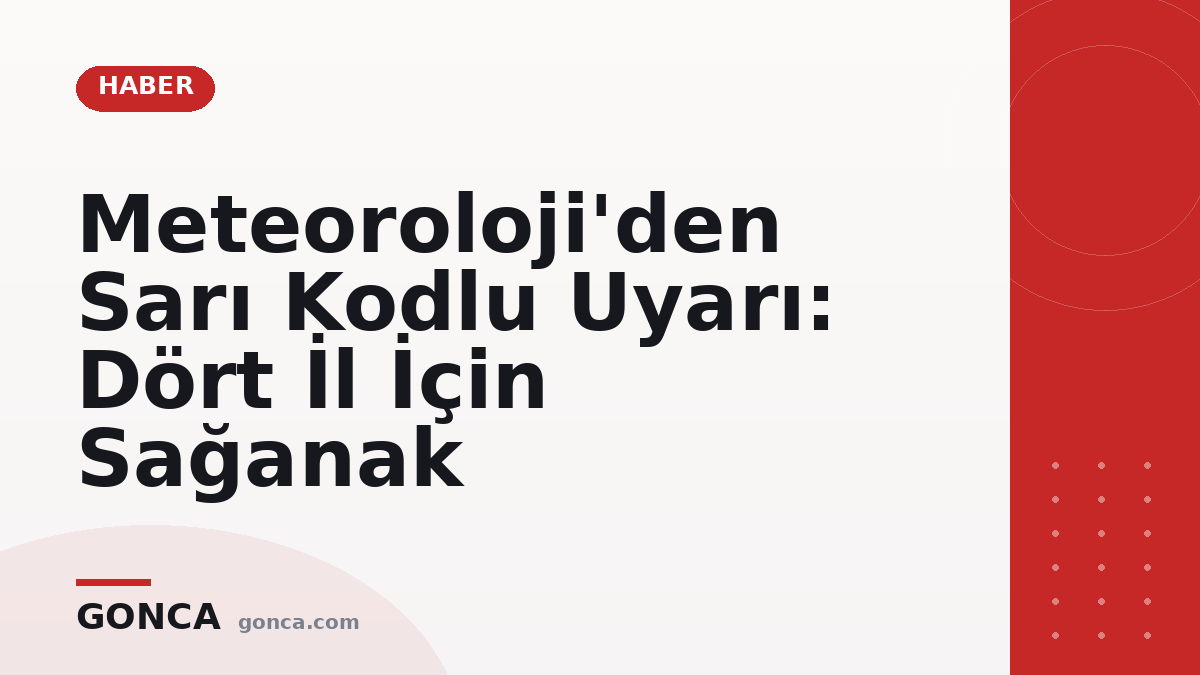 Meteoroloji'den Sarı Kodlu Uyarı: Dört İl İçin Sağanak