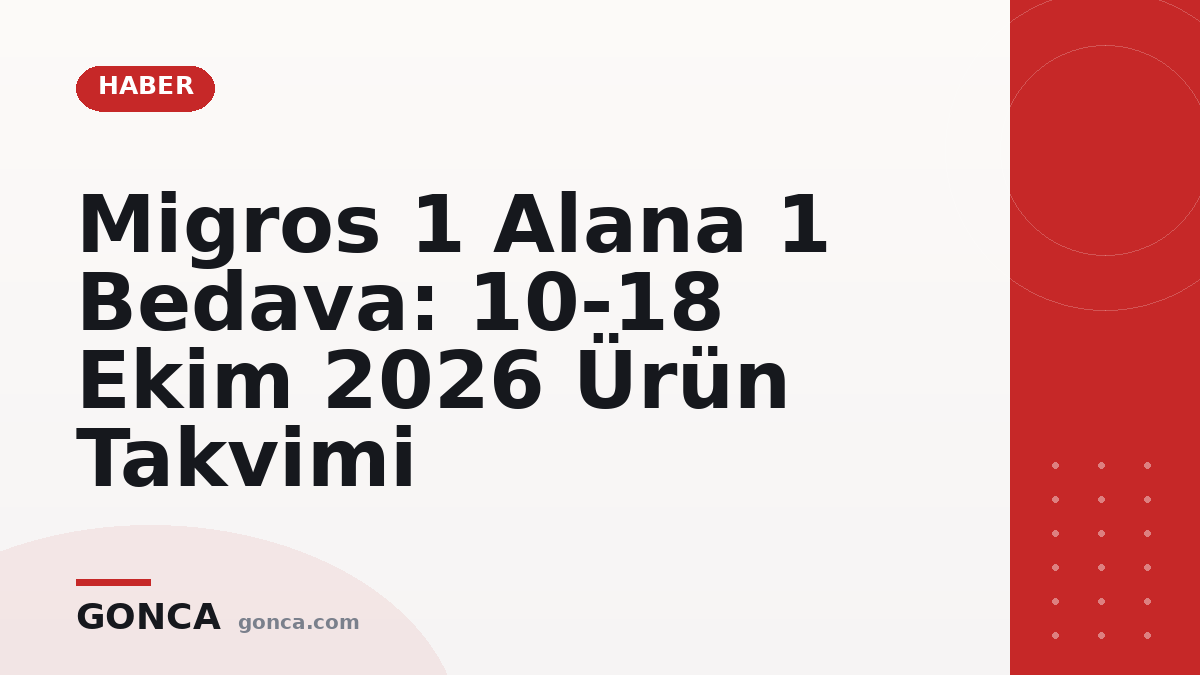 Migros 1 Alana 1 Bedava: 10-18 Ekim 2026 Ürün Takvimi