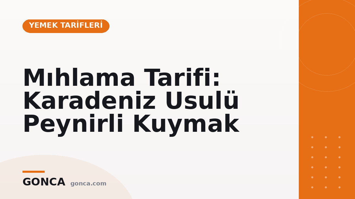 Mıhlama Tarifi: Karadeniz Usulü Peynirli Kuymak