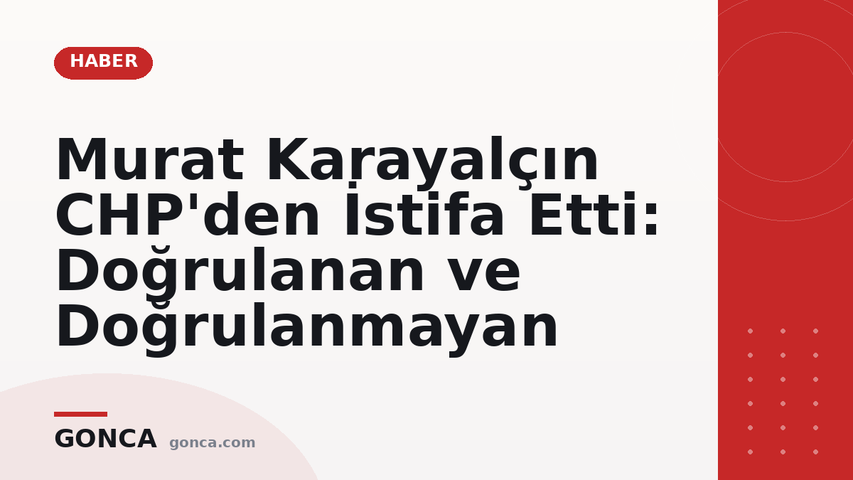 Murat Karayalçın CHP'den İstifa Etti: Doğrulanan ve Doğrulanmayan