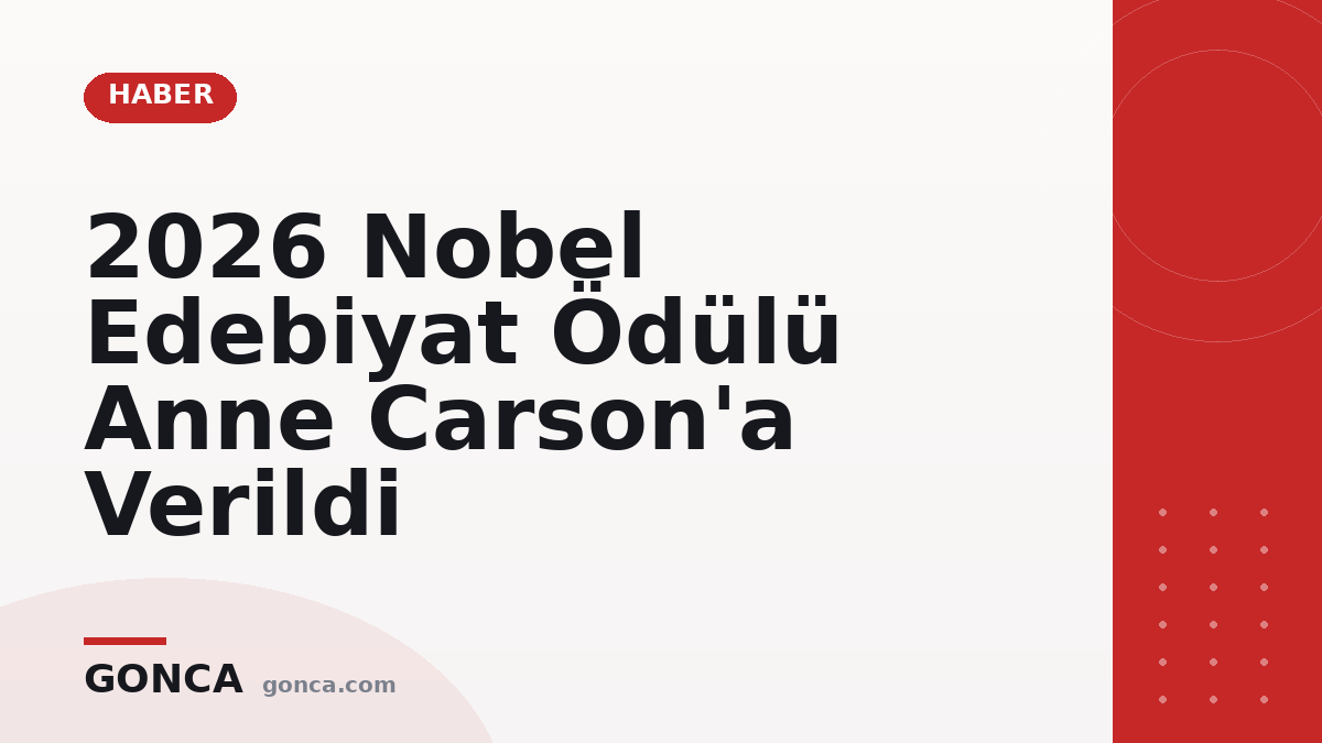 2026 Nobel Edebiyat Ödülü Anne Carson'a Verildi
